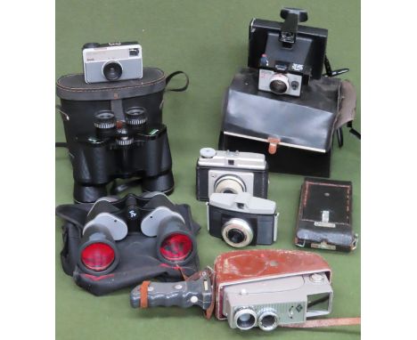 Quantity of various vintage cameras, binoculars, etc
all used and unchecked