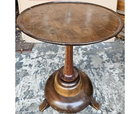 Small 20th century circular side table on tripod supports. Approx. 53 x 41cms D
reasonable used with scuffs scratches etc