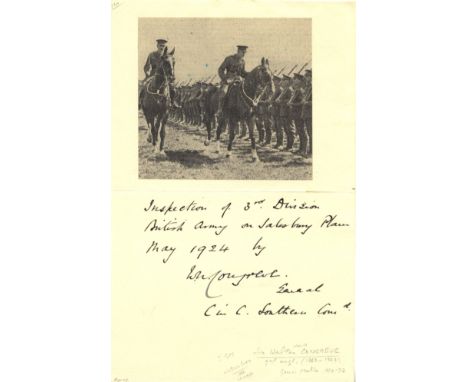 CONGREVE WALTER: (1862-1927) English General, Victoria Cross winner for his actions at the Battle of Colenso, South Africa, o