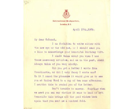 BOOTH WILLIAM: (1829-1912) British Methodist Preacher, founder of The Salvation Army. T.L.S., William Booth, two pages, 4to, 
