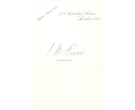 WORLD POLITICS: Small selection of signed pieces, letterheads etc., by various World Leaders comprising Stanley Bruce (Austra