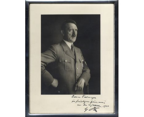 Signed during the Battle of Britain HITLER ADOLF: (1889-1945) Fuhrer of the Third Reich 1934-45. A very fine vintage signed a