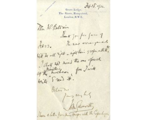 LITERATURE: Selection of A.Ls.S. and T.Ls.S (2) by various writers and novelists etc., comprising John Galsworthy (agreeing t