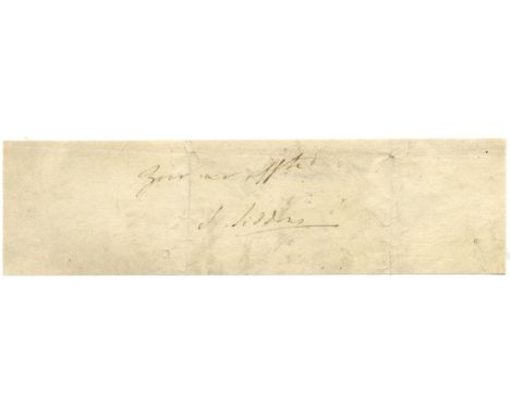 SIDDONS SARAH: (1755-1831) British Actress. Ink signature ('S. Siddons') and a few additional words in her hand on a slim obl