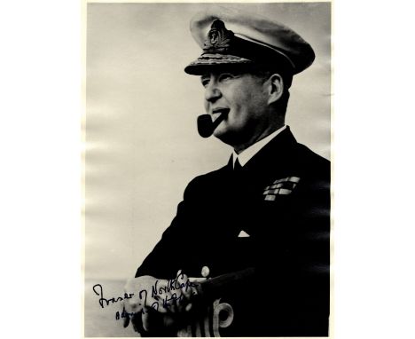 FRASER BRUCE: (1888-1981) British Admiral of the Fleet of World War II. Vintage signed 6 x 8 photograph of the Admiral standi