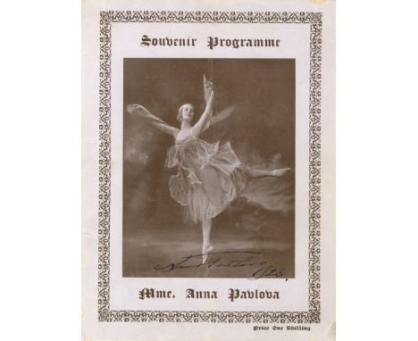PAVLOVA ANNA: (1881-1931) Russian Ballet Dancer. A vintage printed 4to Souvenir programme for a performance by Anna Pavlova, 