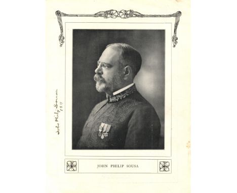 SOUSA JOHN PHILIP: (1854-1932) American Composer. Four joined printed 4to pages removed from a concert programme issued for S