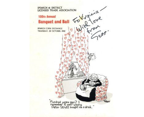GILES CARL: (1916-1995) British Cartoonist. Small selection of five printed 4to and slightly larger (1) menus for the Ipswich