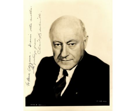 DEMILLE CECIL B.: (1881-1959) American Film Director & Producer, Academy Award winner. A good vintage signed and inscribed se