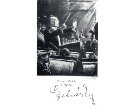 LEHAR FRANZ: (1870-1948) Austrian Composer. Vintage signed 3 x 5 postcard photograph, the printed image being a reproduction 