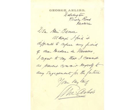 THEATRE & MUSIC: Selection of signed pieces, cards, A.Ls.S., a few signed programmes, autograph albums (2) etc., by various s