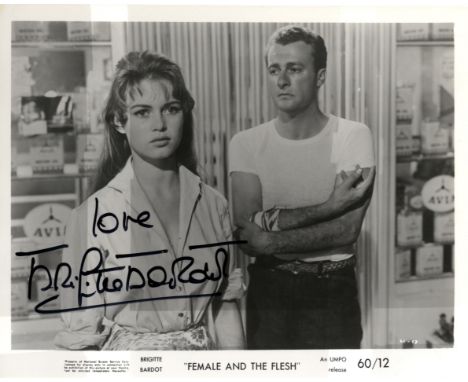 CINEMA: Selection of signed Front of House stills by various film actors and actresses comprising Brigitte Bardot, James Maso