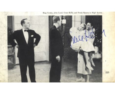 KELLY &amp; GRANT: Grace Kelly (1929-1982) American Actress, Academy Award winner. Later Princess of Monaco. An oblong 8vo po