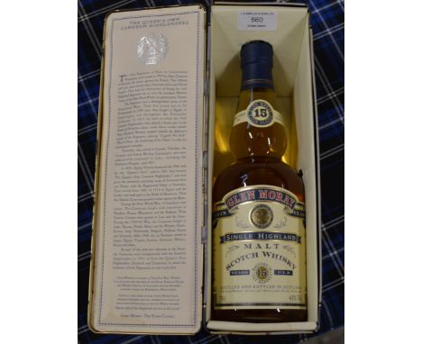 GLEN MORAY 15 YEAR OLD SINGLE HIGHLAND MALT SCOTCH WHISKY WITH PRESENTATION TIN - 70CL, 43% VOL      