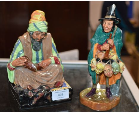 2 ROYAL DOULTON FIGURINE ORNAMENTS - COBBLER HN1706 &amp; THE MASK SELLER HN2103      