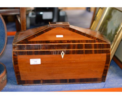 REGENCY MAHOGANY 3 DIVISION TEA CADDY      