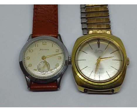 Two vintage watches; Helvetia and Services.  
