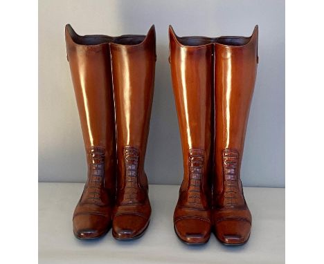 FAUX RIDING BOOT STICK STANDS, a pair, 49cm x 30cm x 21cm (2). 