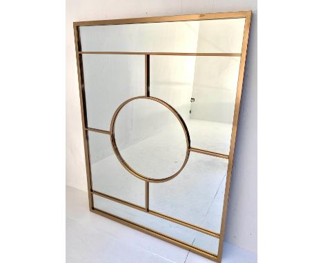 ARCHITECTURAL WALL MIRROR, 1950's Italian style, gilt frame, 121cm x 90cm. 