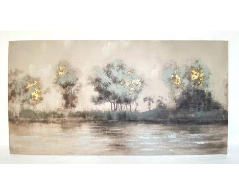 CONTEMPORARY SCHOOL OLEOGRAPH, untitled landscape, 100cm x 200cm. 