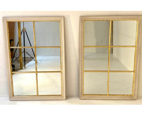 ARCHITECTURAL WALL MIRRORS, gilt detail, 114cm x 78cm. 