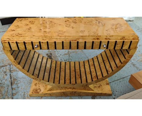 CONSOLE TABLE, Art Deco style, 120cm x 84cm H x 42cm, with two frieze doors. 