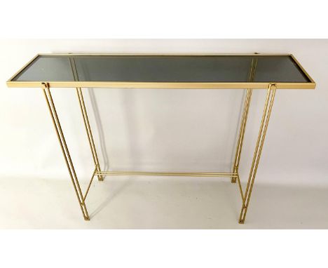 CONSOLE TABLE, smoked glass top. 