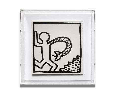 KEITH HARING 'Snake Man', 1982, lithograph, published by Tony Shafrazi Gallery NY, printing by Fleetwood Press, limited editi