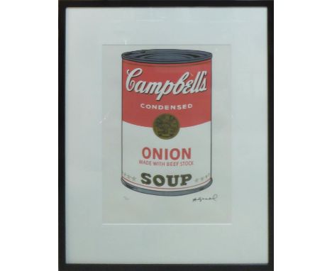 ANDY WARHOL 'Campbell's Onion Soup', 1968, lithograph, numbered 90/100 Leo Castelli Gallery, Edited by Georges Israel (blind 