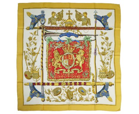 A Hermes silk The Queens Silver Jubilee silk scarf, 86 x 87cm