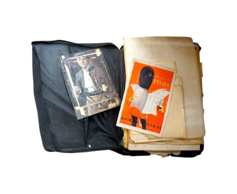 H. J. Neave, a large portfolio of works to include: Illustrations for The Observer and The Times, all on board, Portrait and 