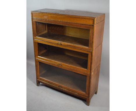 A Mid 20th Century Three Tier Globe Wernicke Style Bookcase, 87cms Wide 