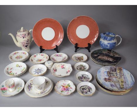 A Collection of Ceramics to Include Royal Albert Rose Pattern Egg Cup, Royal Albert Saucers, Royal Crown Derby Dish, Royal Wo