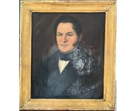 Anonym (19. Jahrhundert) Portrait von "Christian Flächer", um 1830, Öl auf Leinwand. Rückseitig etikettiert, Angabe der Leben