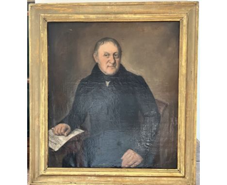 Anonym (19. Jahrhundert) Portrait von "Johann Jakob Flächer", um 1830, Öl auf Leinwand. Rückseitig etikettiert, Angabe der Le