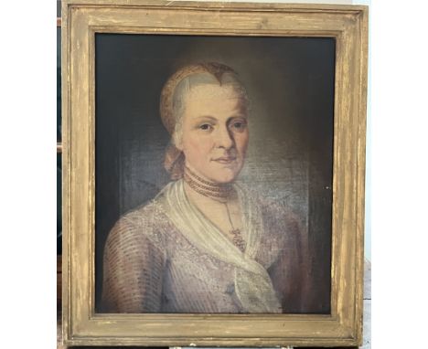 Anonym (18. Jahrhundert) Portrait von "Anna Magdalena Rock geb. Wisshack", Ende 18. Jahrhundert, Öl auf Leinwand. Rückseitig 