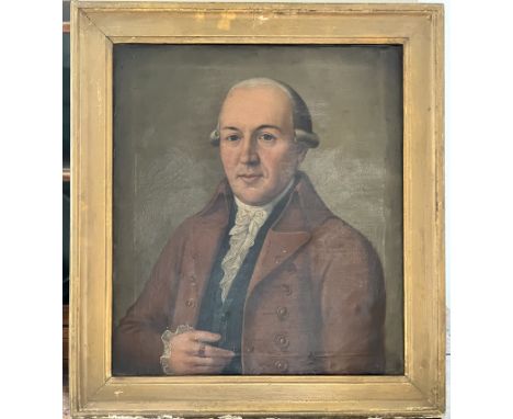 Anonym (18. Jahrhundert) Portrait von "Johann Flächer", um 1770, Öl auf Leinwand. Rückseitig etikettiert, Angabe der Lebensda