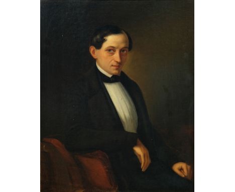 Anonym (19. Jahrhundert) Portrait von Georg Franz Wilhelm Alexander Glock, um 1850, Öl auf Leinwand, auf Platte aufgezogen. R