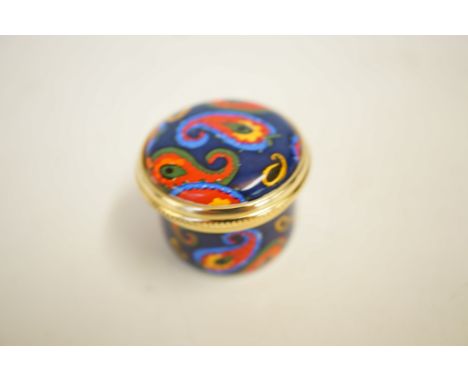 Hand painted enamel pot 