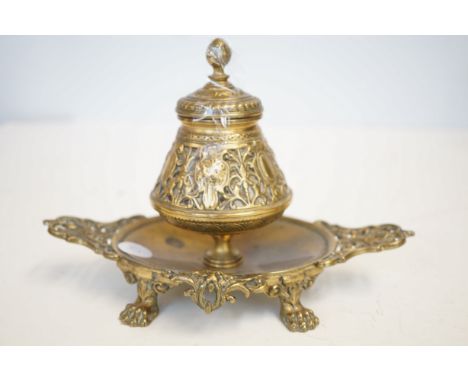 Brass inkwell 