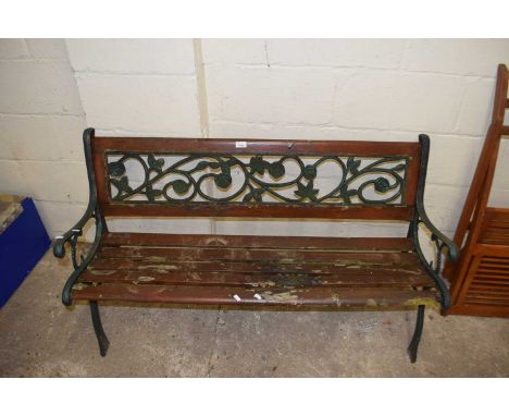 Cast metal and wood garden bench
