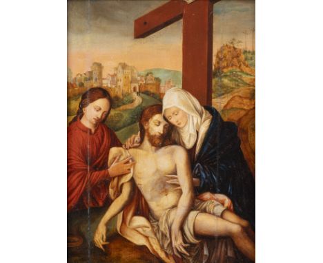 FLÄMISCHER MONOGRAMMIST 'TK', DATIERT 1535BEWEINUNG CHRISTI Öl auf Nadelholztafel. 49 x 37,5 cm (R. 61,5 x 49,5 cm). Rechts u