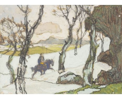 OTTO WILHELM MERSEBURG1874 Ehringsdorf - 1947 OberlausitzZWEI ARBEITEN: KUTSCHE IN EINER VERSCHNEITEN LANDSCHAFT. EINSAMER RI