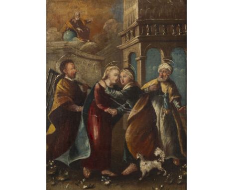 GASPARE DIZIANI (UMKREIS)24. November 1689 Belluno - 17. August 1767 VenedigMARIAE HEIMSUCHUNG Öl auf Leinwand (doubl.). 46 x