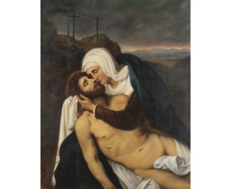 DEUTSCHER MEISTERtätig in München im 19. Jh.BEWEINUNG CHRISTI (KOPIE NACH WILLEM KEY) Öl auf Leinwand. 117 x 92 cm (R 134 x 1
