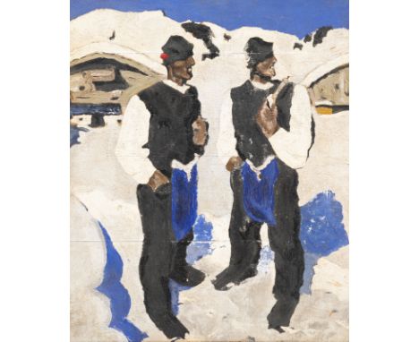 ALFONS WALDE (ATTR./NACHFOLGER)1891 Oberndorf - 1958 KitzbühelBauernsonntag Öl auf Holz. 41 x 34 cm (R. 56 x 50 cm). Unten li