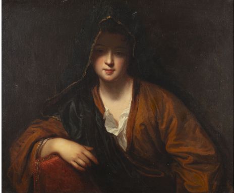 JEAN-BAPTISTE SANTERRE (ATTR.)23. März 1651 Magny-en-Vexin - 21. November 1717 ParisBILDNIS EINER JUNGEN DAME MIT SCHLEIER Öl