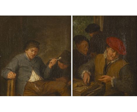 ADRIAEN VAN OSTADE (NACHFOLGER DES 18./19. JH.('Geburtsname: Adriaen Hendricx')1610 Haarlem - 1685 ebendaPAAR GEMÄLDE: BRETTS
