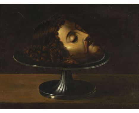 MILANO GALLI1822 Milan - 1906 RomDAS HAUPT JOHANNES DES TÄUFERS (1855) Öl auf Holz. 40 x 52 cm (R. 55 x 67,5 cm). Signiert un