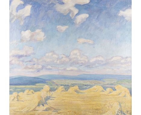 KURT WITTE1882 Schlüsselburg an der Weser - 1959 HannoverSOMMERLANDSCHAFT MIT ERNTEFELDERN Öl auf Leinwand. 72 x 78 cm (R. 88